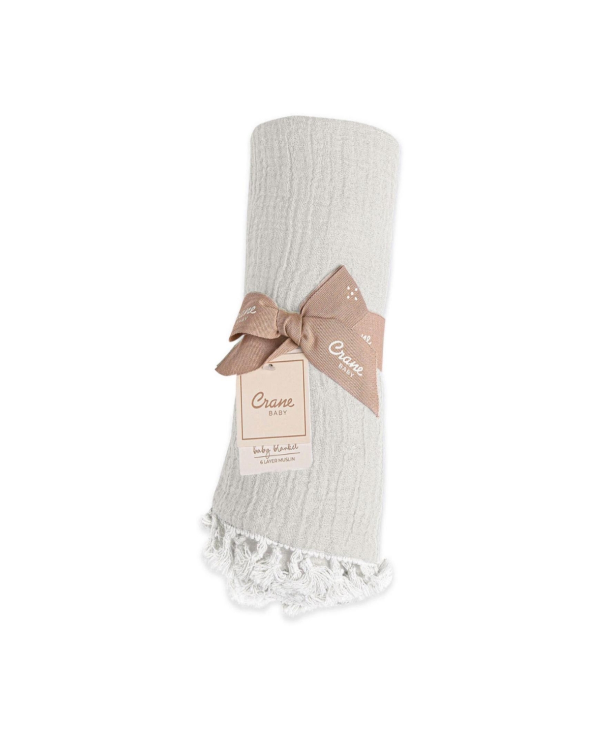 Shop Crane Baby 6-layer Muslin Blanket Moonstone In Gray