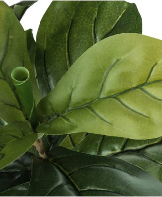 41" Indoor Artificial Floor Fiddle Tree with Black Pot