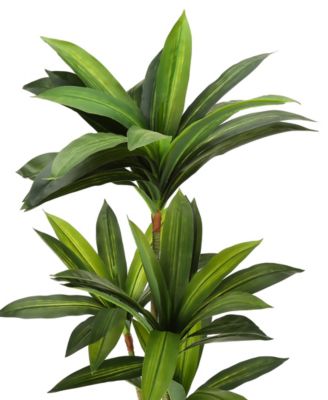 51" Indoor Artificial Floor Dracaena Tree with Black Pot