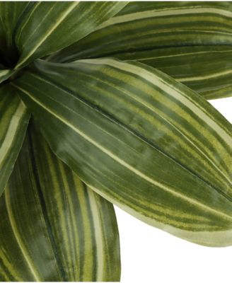 17" Indoor Artificial Dracaena Plant with Decorative Black Pot