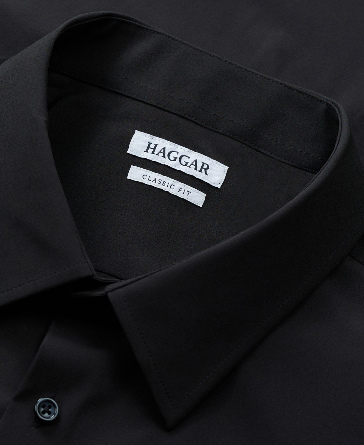 Мужская рубашка Haggar Big & Tall Smart Wash® Classic Fit Dress Shirt, цвет: Чёрный — фото 4