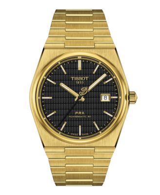 Tissot - Men's Swiss Automatic PRX Gold-Tone Stainless Steel Bracelet Watch 40mm