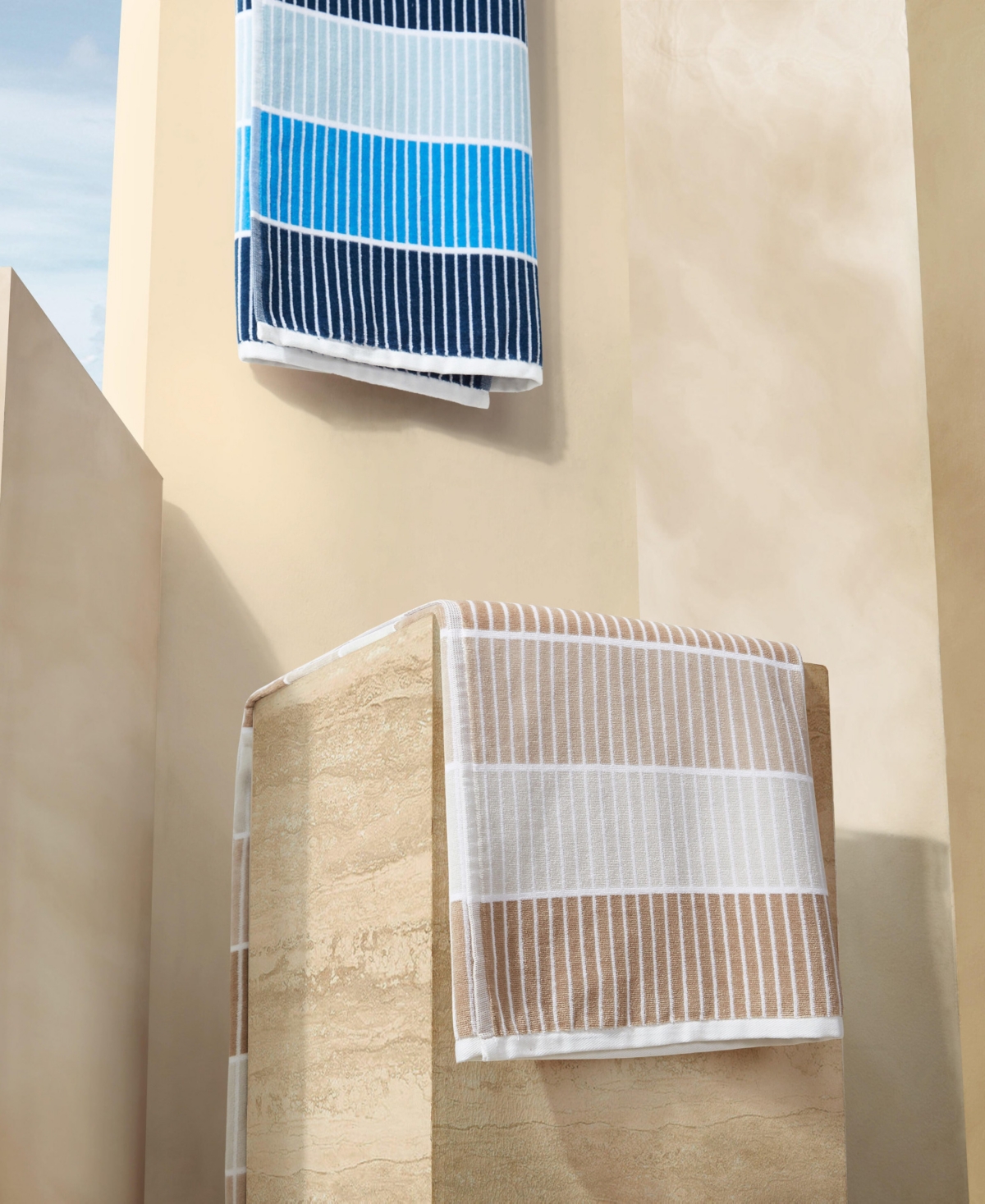 Calvin Klein Blocked Terry Yarn Dyed Stripe Towel Set, 68