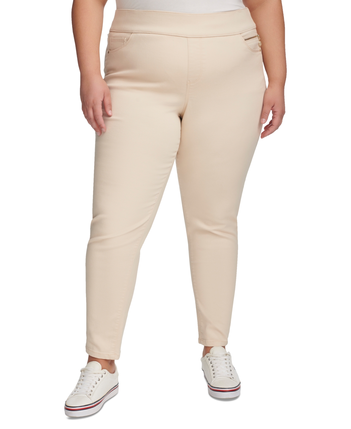 Shop Tommy Hilfiger Plus Size Gramercy Sateen Ankle Pants, Created For Macy's In Pirouette