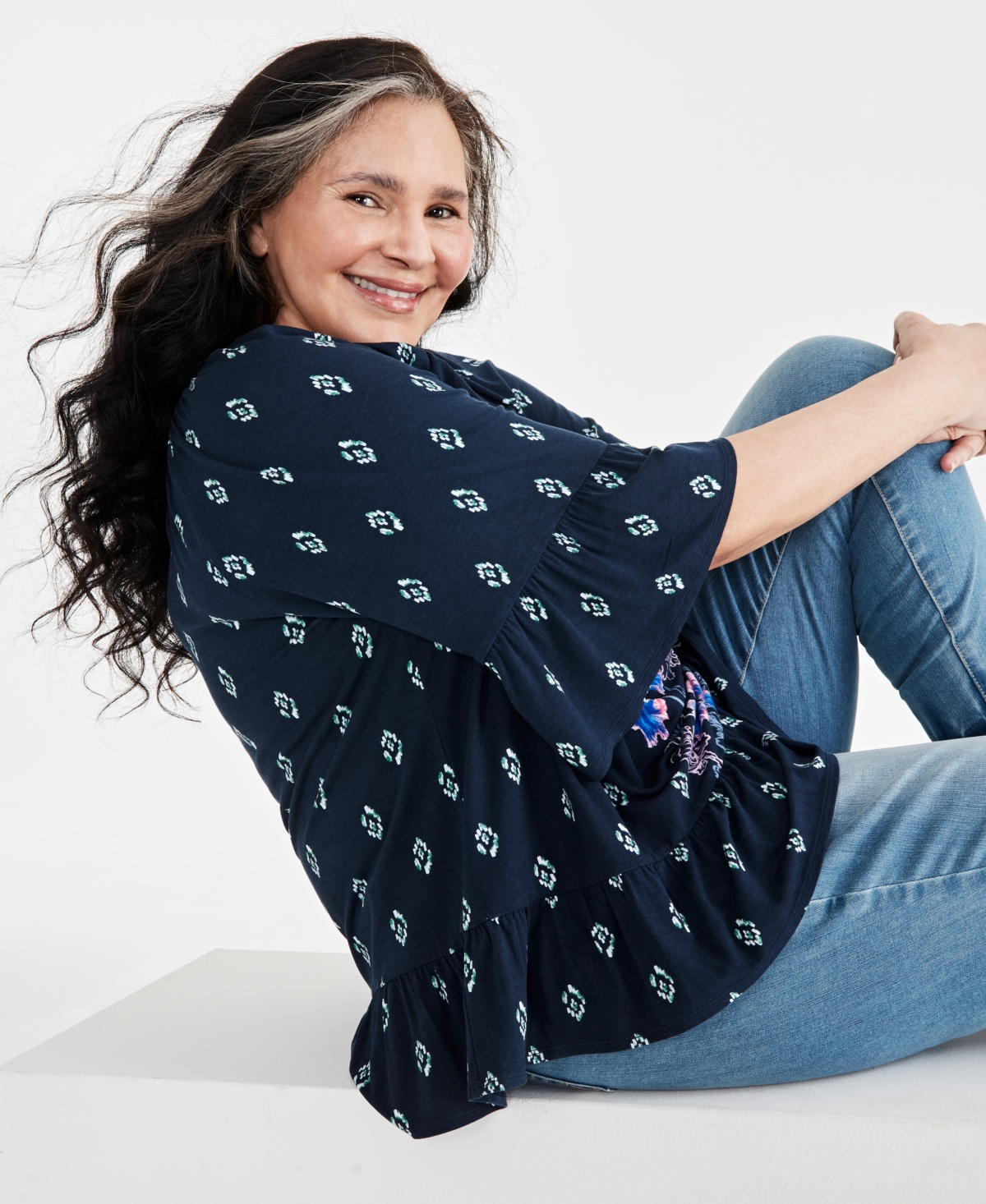 Style & Co Plus Size Printed On Off Top, Created for Macy's