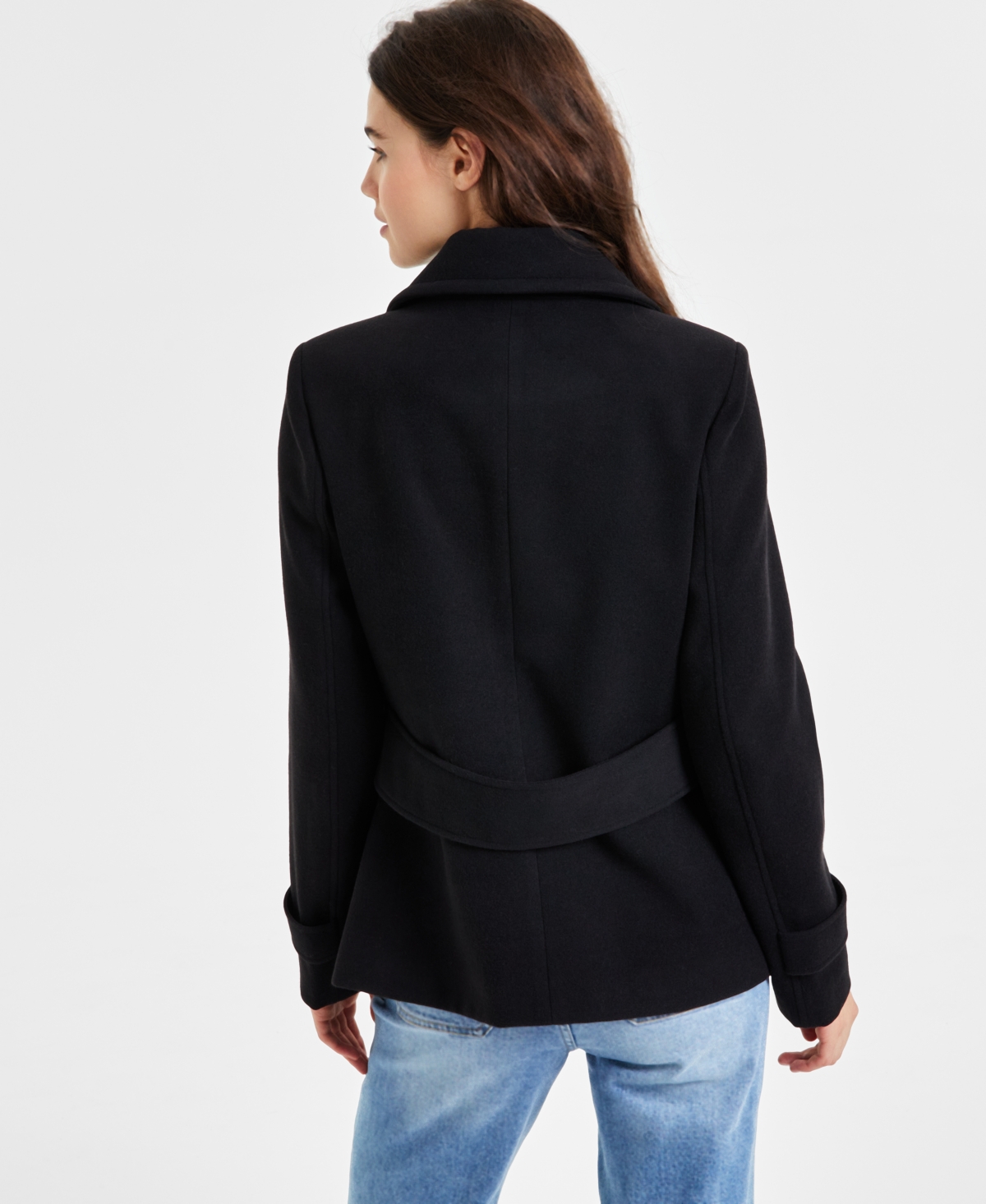 Maralyn & Me Juniors' Double-Breasted Long-Sleeve Peacoat, Created for Macy's