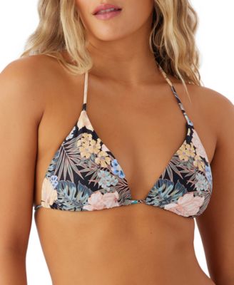 O'Neill - Juniors' Macaw Tropical Printed Venice Triangle Bikini Top