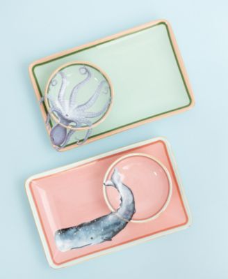Under The Sea Sushi Plates with Dip Bowls, Set of 2