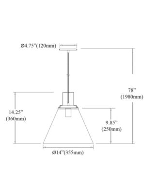 16.5" Metal Sonus 1 Light Pendant