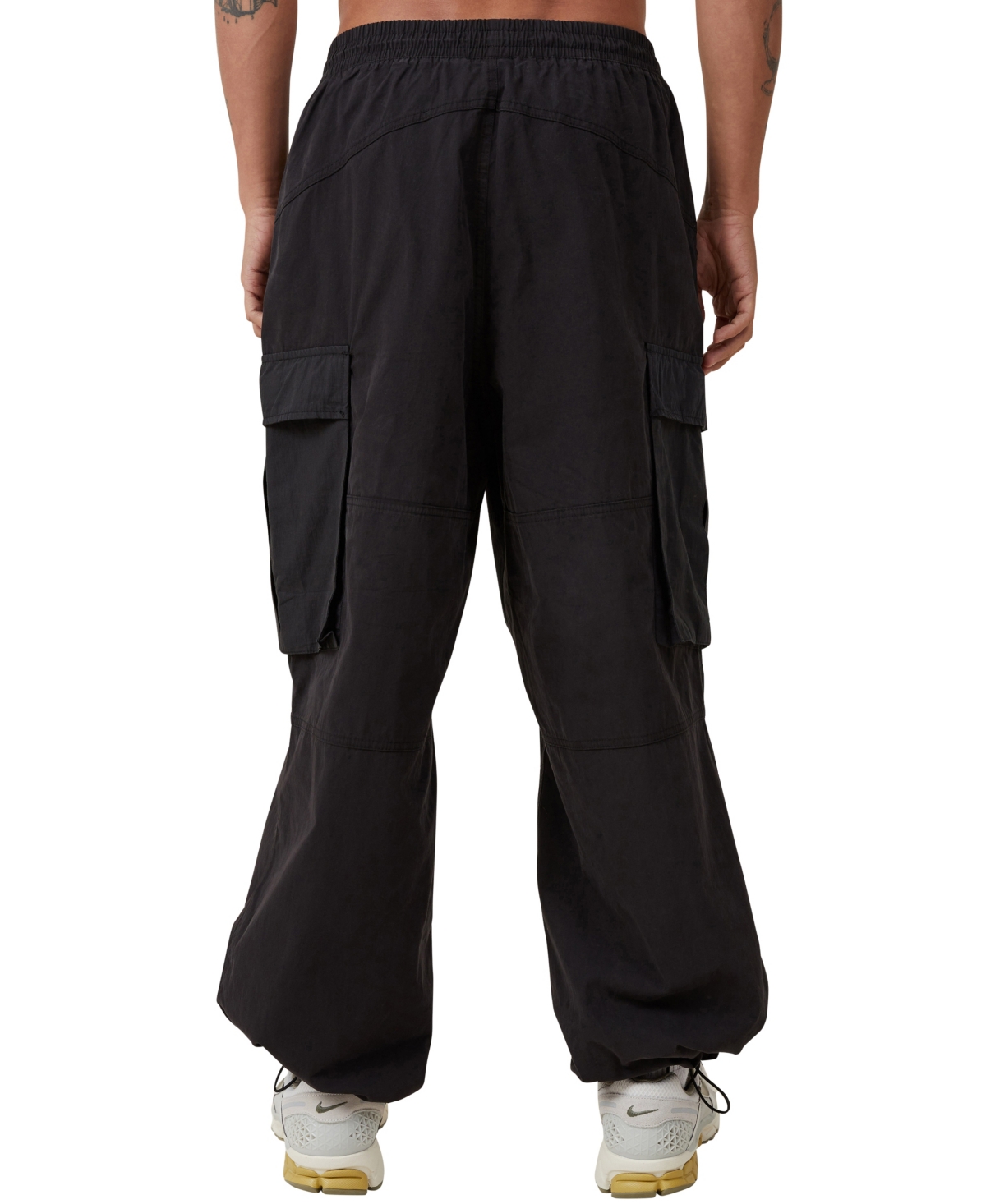 Shop Cotton On Men's Parachute Super Baggy Pant In Black