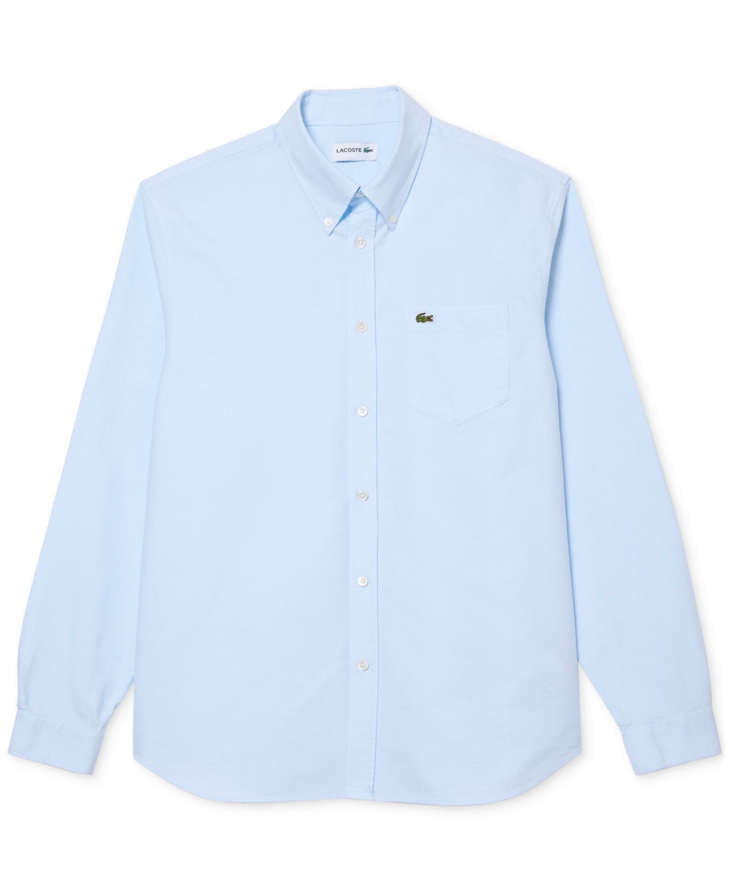 Мужская рубашка Lacoste Woven Long Sleeve Button-Down Oxford, цвет: Blanc/Panorama — фото 4