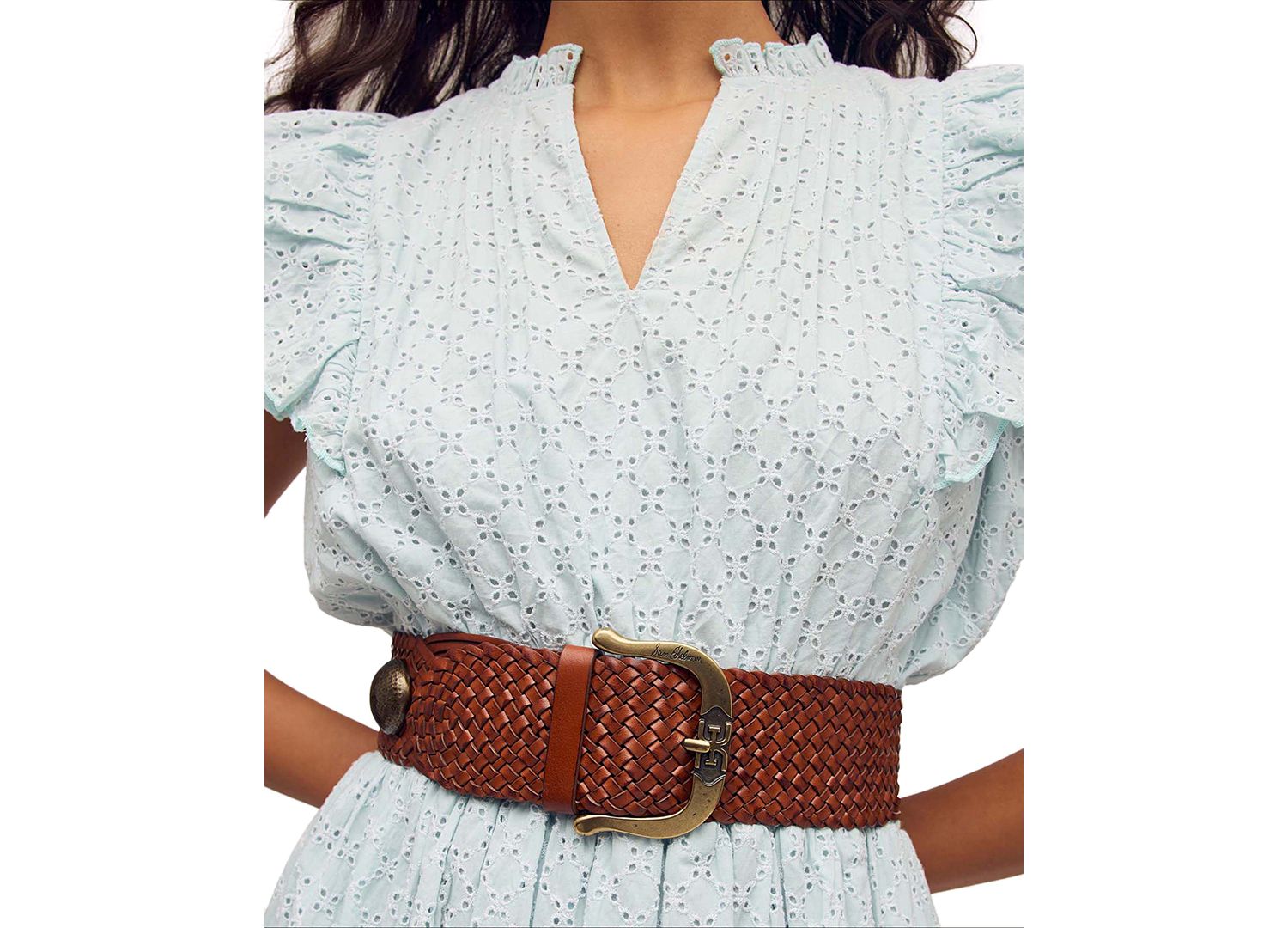 Women's Western Leather Braided Concho Belt