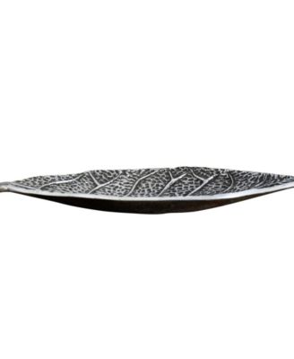 16in. Antique Leaf Decorative Accent Tray