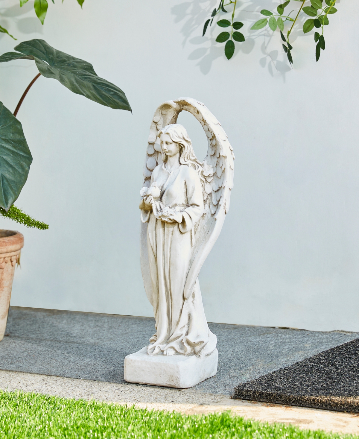 Glitzhome Standing Archangel Garden Statue