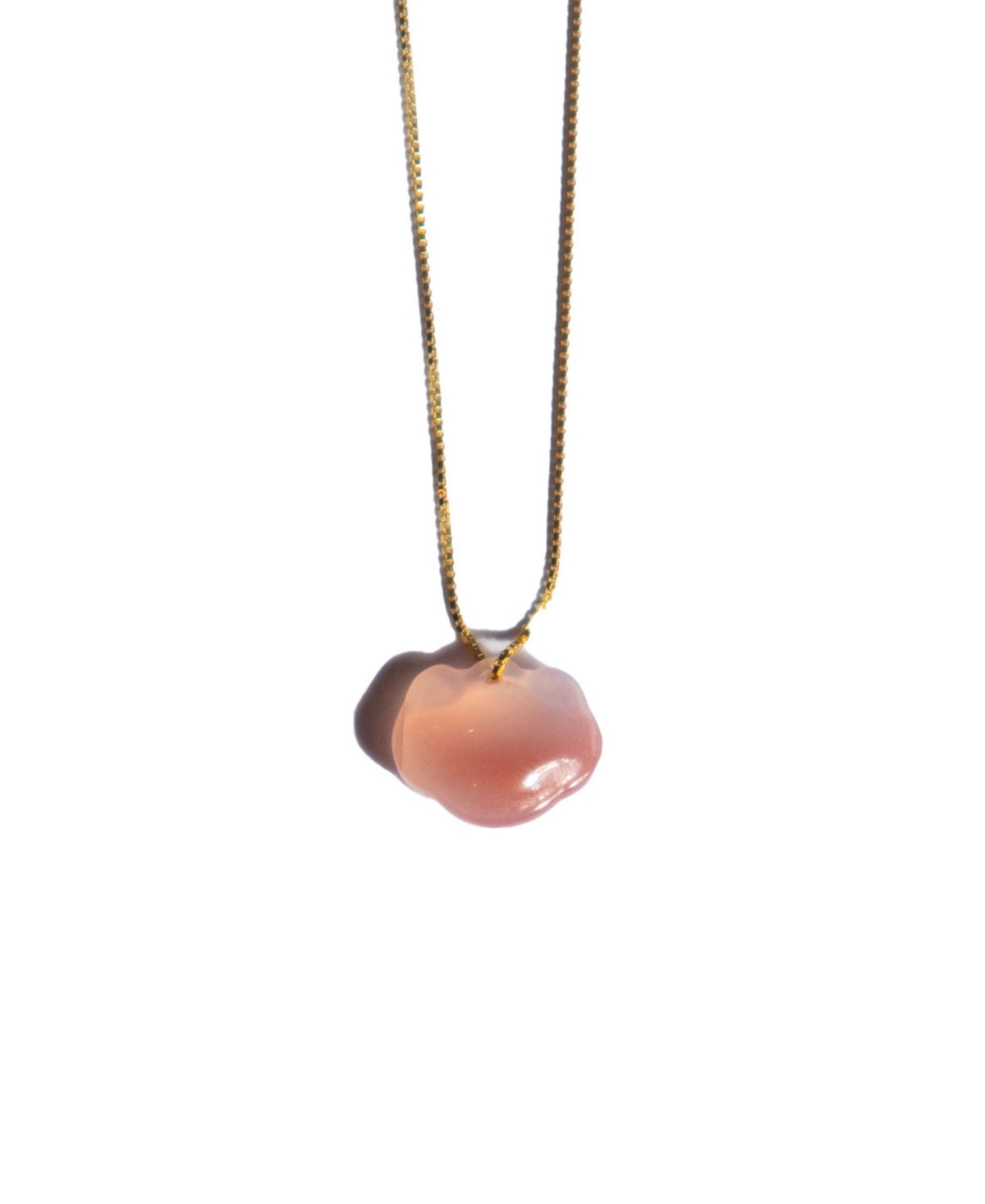 Cloud - Pink agate pendant necklace - Pink