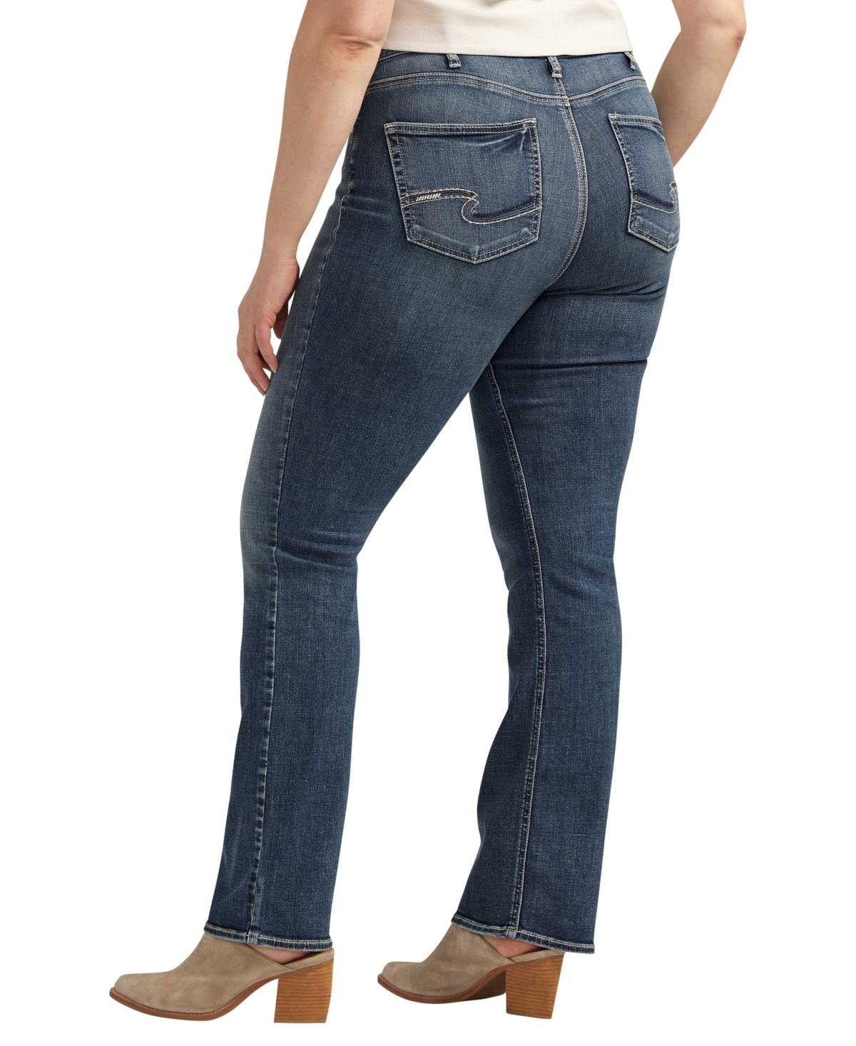 Shop Silver Jeans Co. Plus Size Avery High Rise Slim Bootcut Luxe Stretch Jeans In Indigo