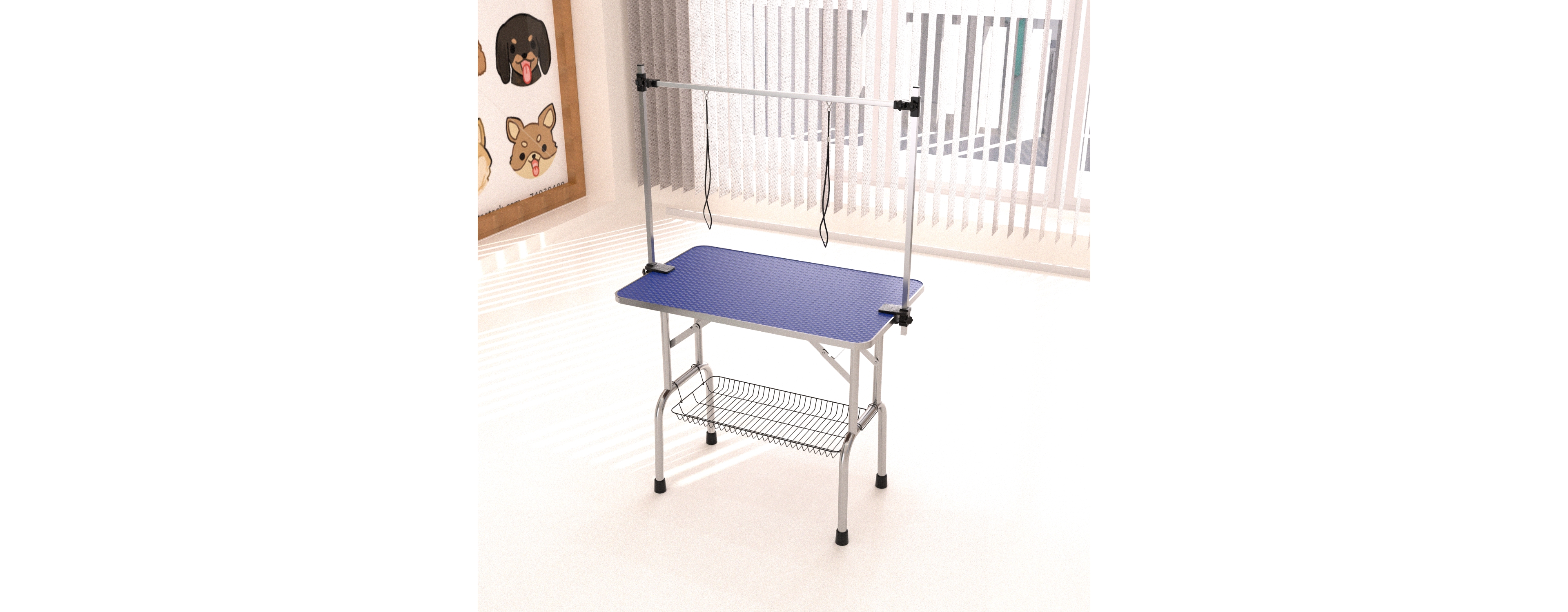 Streamdale Furniture Large Size 46 Grooming Table For Pet Dog And Cat With Adjustable Arm And Clamps Large Heavy