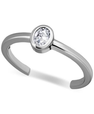 Cubic Zirconia Oval Bezel Toe Ring