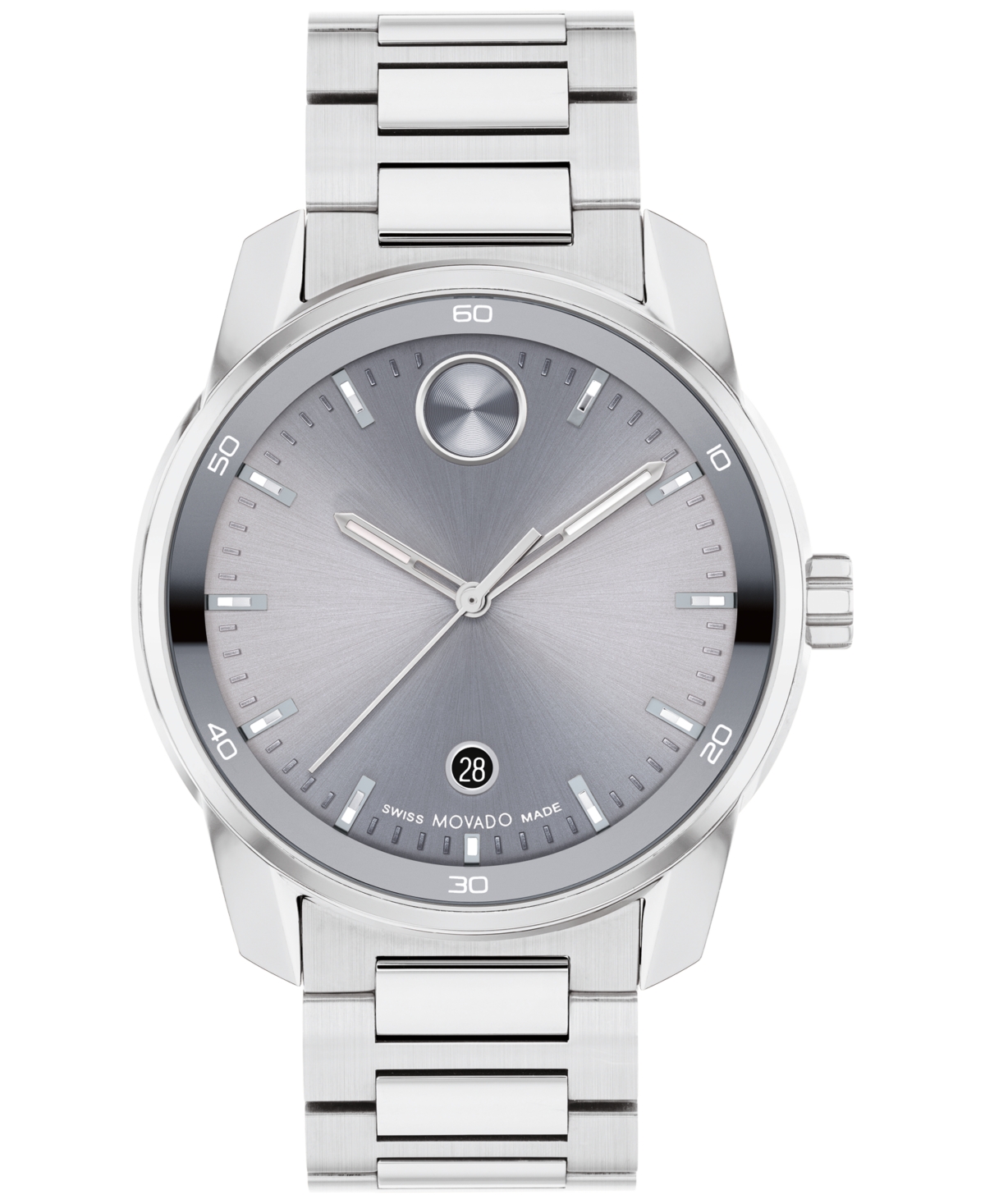 Men's Swiss Bold Verso Stainless Steel Bracelet Watch 42mm - Silver-tone