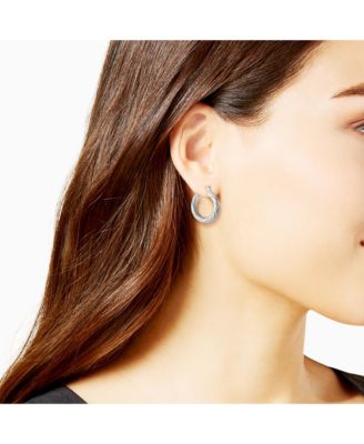 Womens Thick Twisted Hoop Earrings - Gold or Silver-Tone  Hoop Earrings