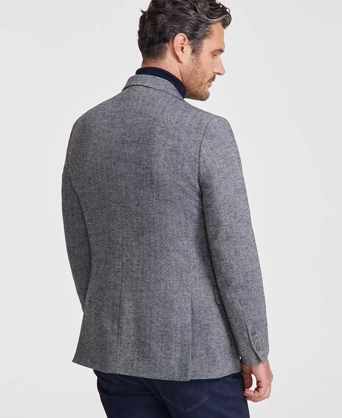 Men's Modern-Fit Solid Herringbone Tweed Sport Coat - thumbnail 2