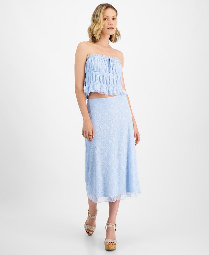 Self Esteem Juniors' Lace Tube Top & Lace Midi Skirt - Macy's