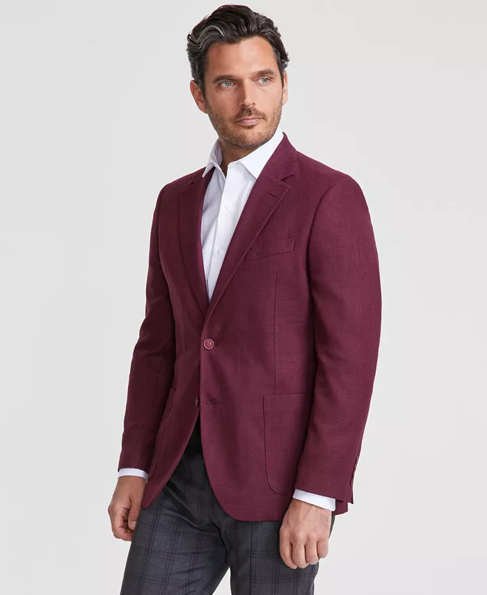 Men Modern-Fit Active Stretch Structure Weave Sport Coat