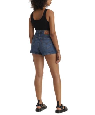 High-Waisted Cotton Mom Shorts	