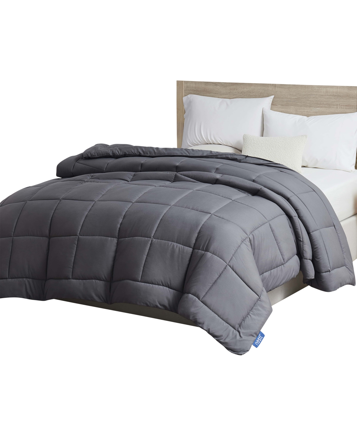 Nestl Premium All Season Quilted Down Alternative Comforter, Twin In Dark Gray