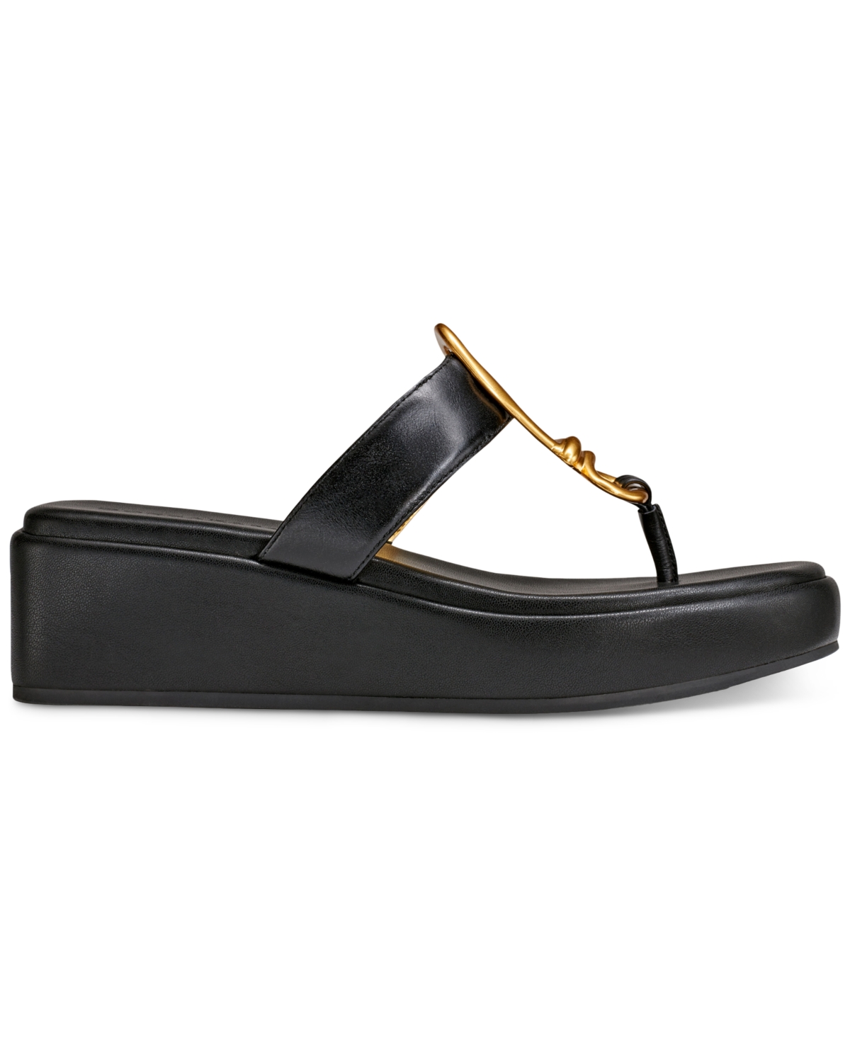 Shop Donna Karan Harlyn Hardware Wedge Sandals In Heat