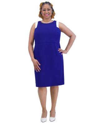 Women's Combo Sleeveless Sheath Dress