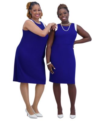 Women's Combo Sleeveless Sheath Dress