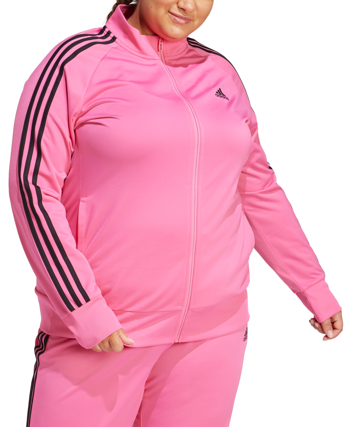 Adidas Originals Women's 3-stripe Tricot Track Jacket, Xs-4x In Pulse Magenta