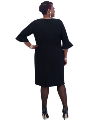 Kat Elbow-Sleeve Ruffled-Cuff Dress