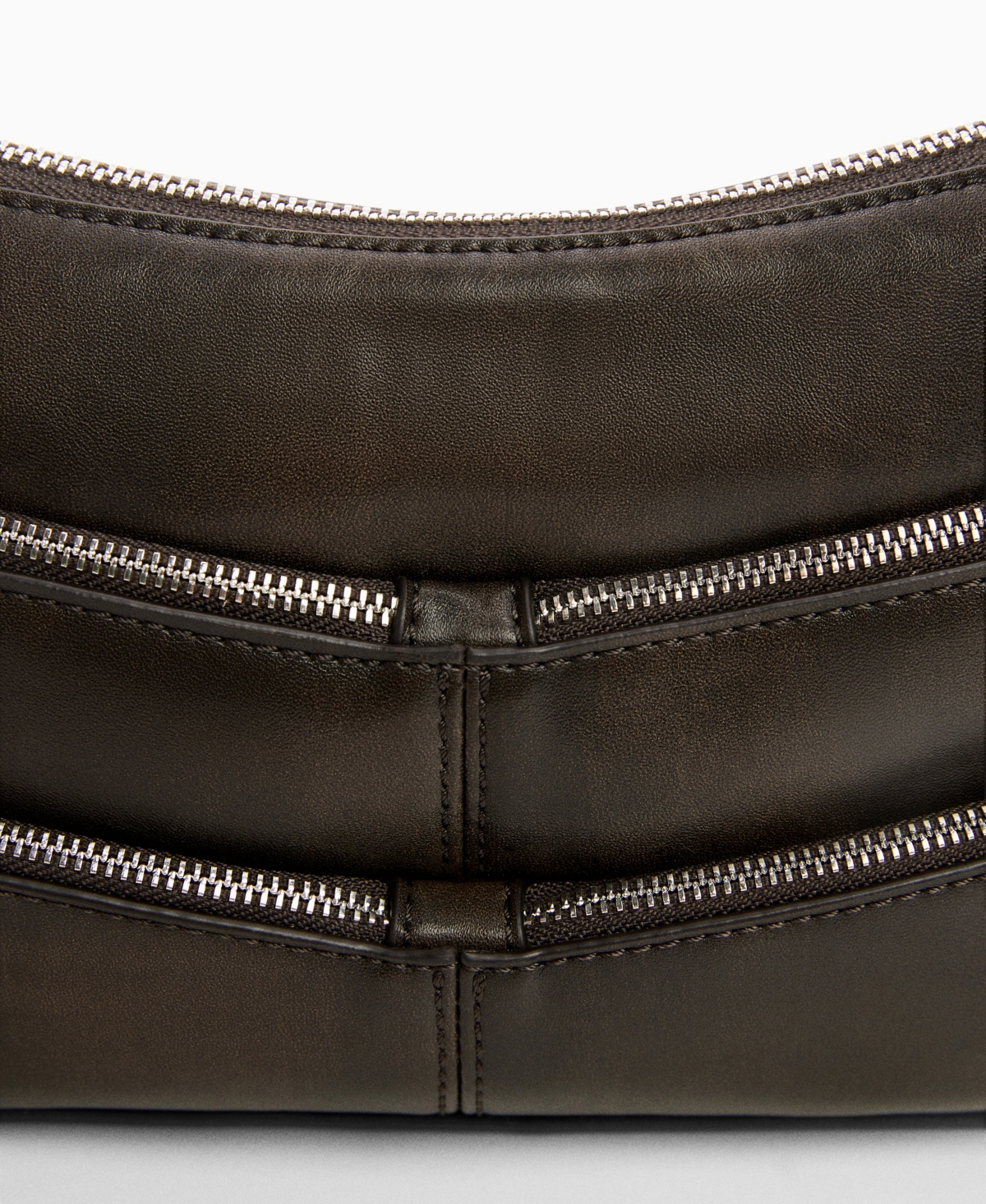 Shop Mango Women's Zip-detail Shoulder Bag In Charcoal