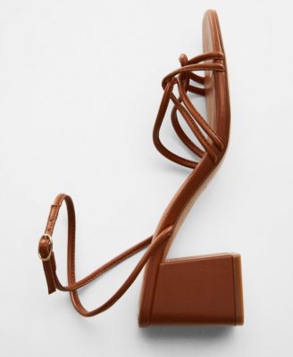 Women's Metallic Strappy Heeled Sandals