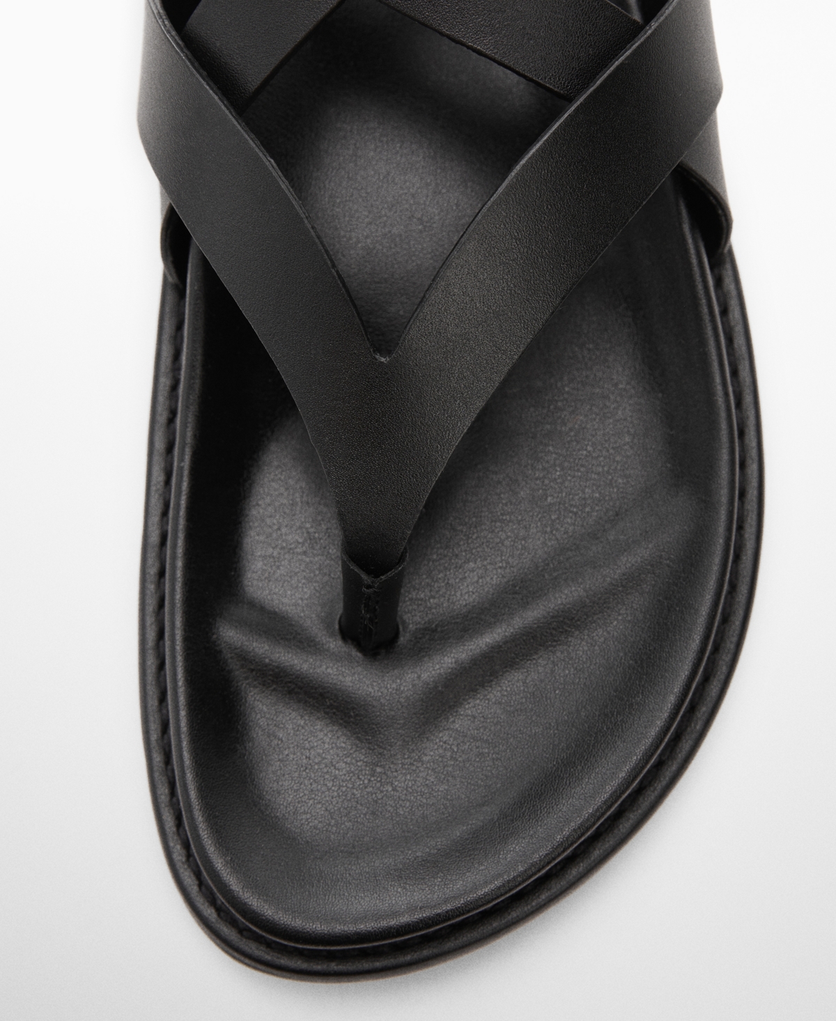 Shop Mango Women's Leather Strap Sandals In Medium Bro