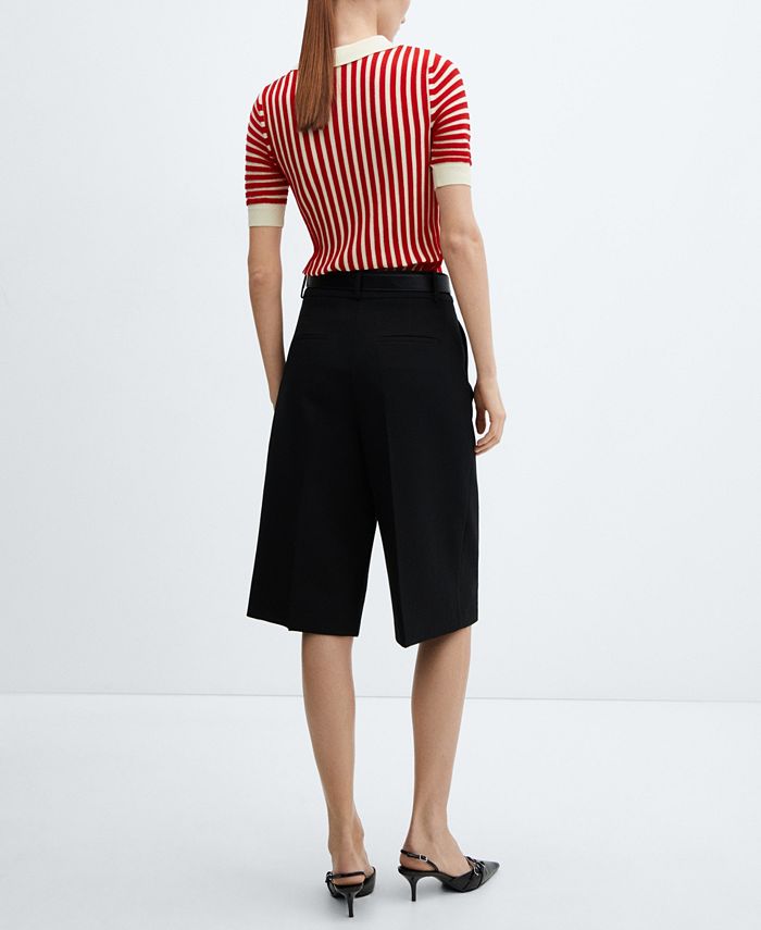 MDX Navy Striped Polo Neck Women's Sweater Mg2476 - Dubno main image 0