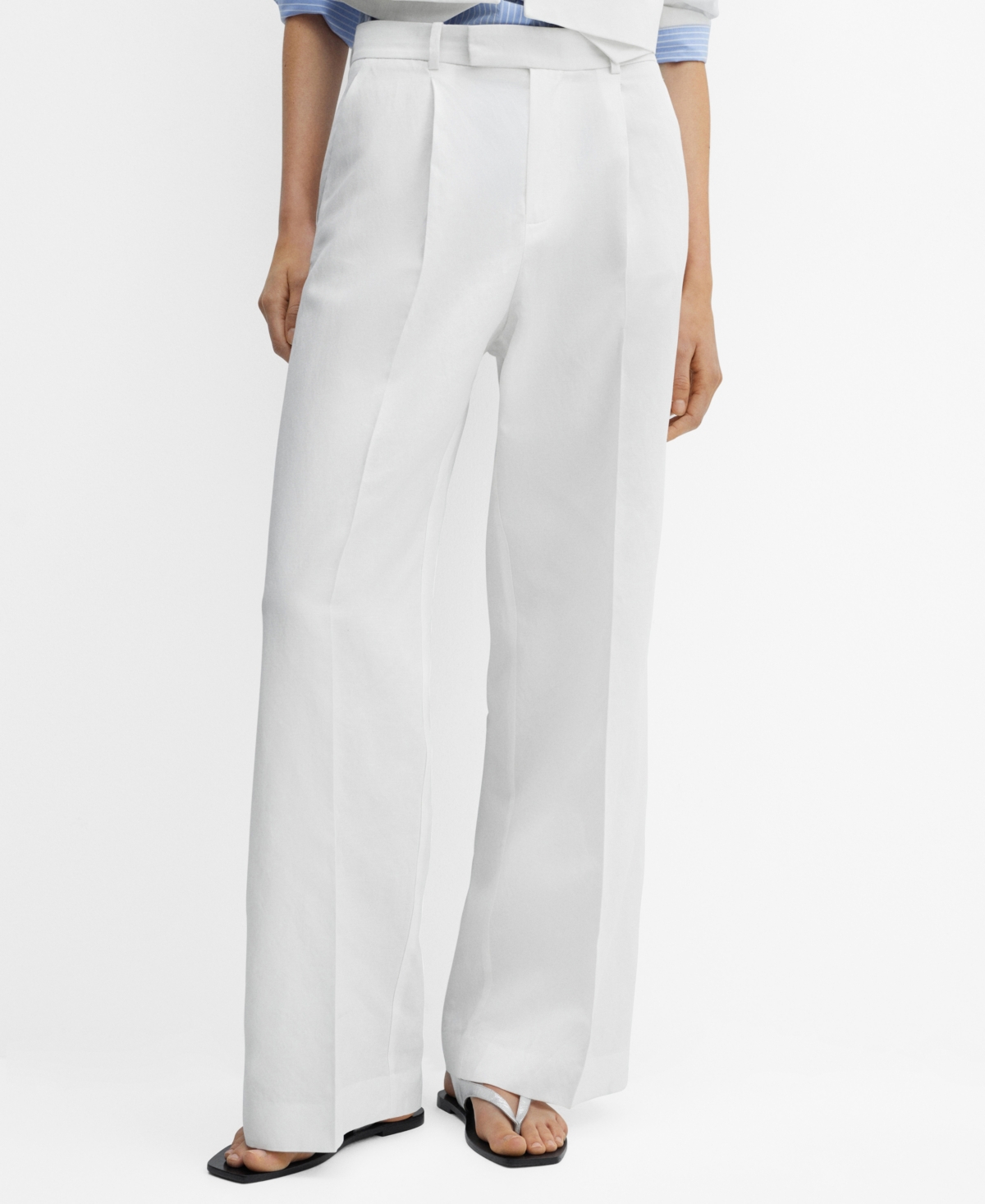 Mango Women's Flowy Suit Pants In White