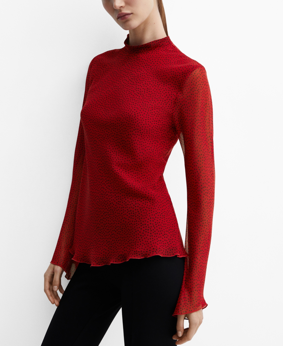 Women's Back Bow Blouse - REd