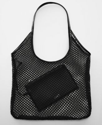 MANGO Women's Mesh Pattern Shopper Bag - Macy's