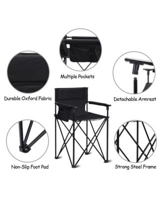 Portable 38 Inch Oversized High Camping Fishing Folding Chair