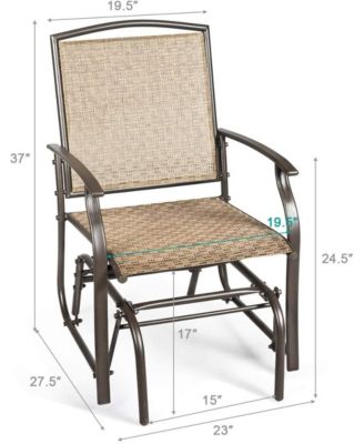 2 Pieces Patio Swing Single Glider Chair Rocking Seating