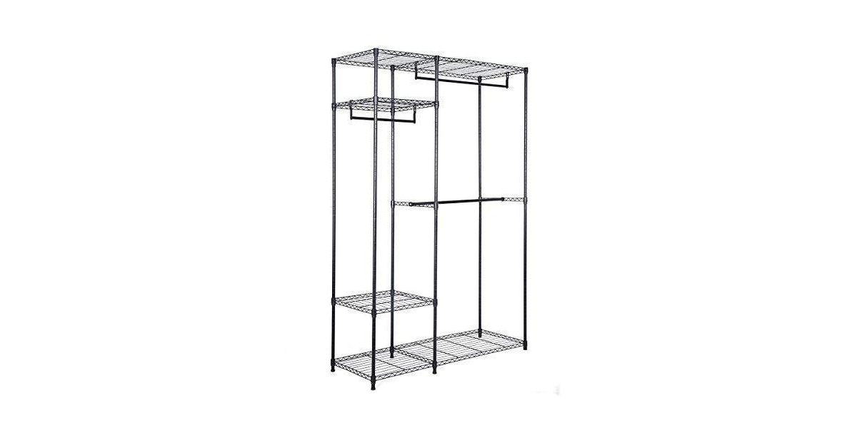 Portable Steel Closet Hanger Storage Rack Organizer - Black