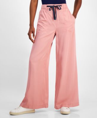 Nautica Jeans - Women's Contrast-Tie Wide-Leg Pull-On Pants