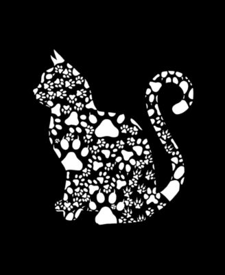 Women's Word Art Cat Paws V-Neck T-Shirt