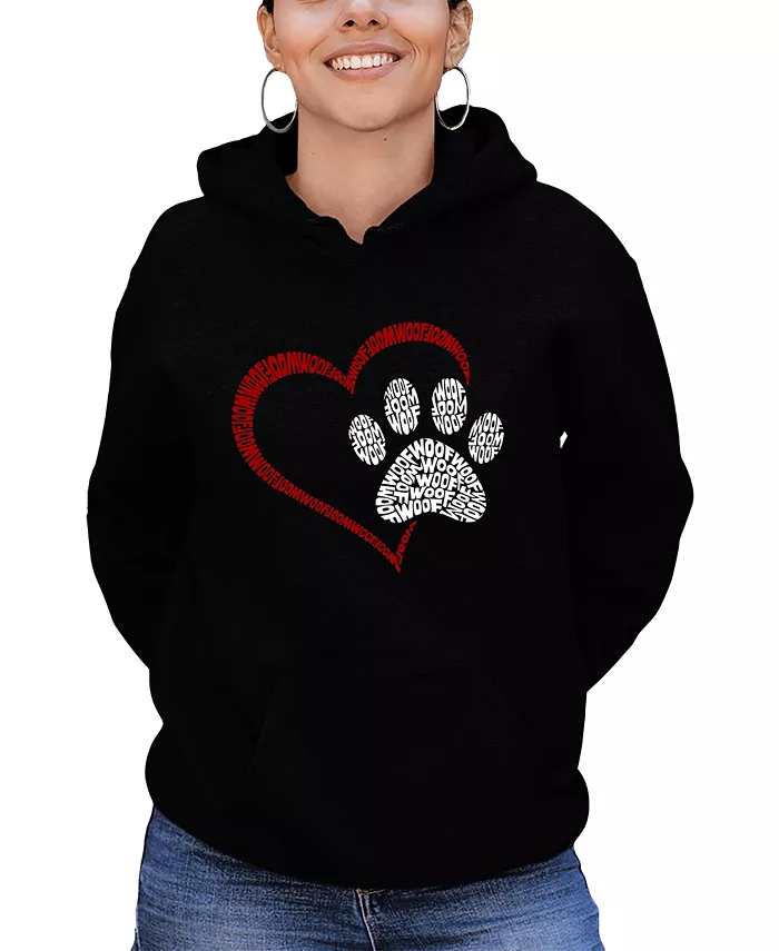 Women's Word Art Paw Heart Hooded Sweatshirt - thumbnail 6