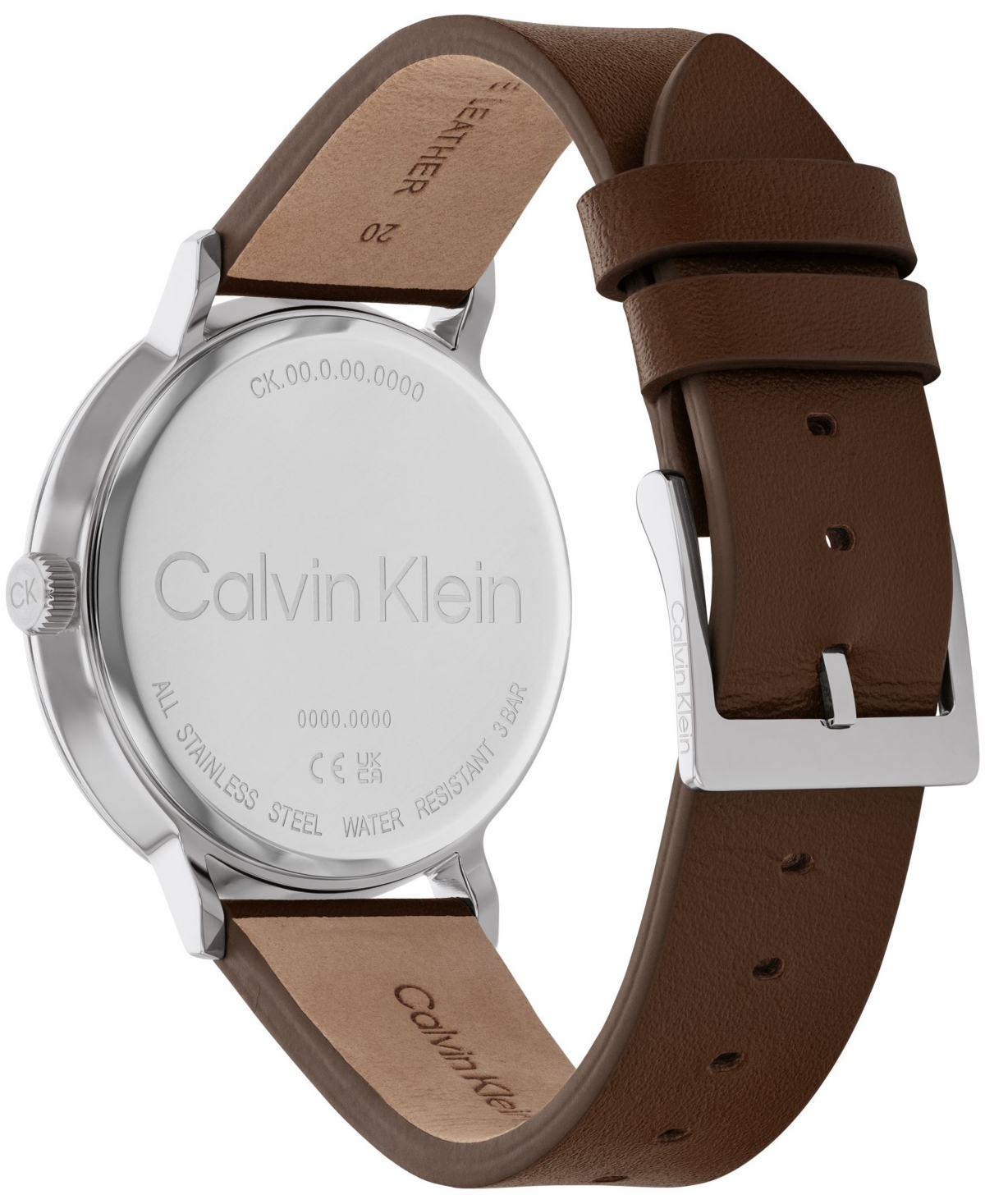 Shop Calvin Klein Men's Modern Brown Leather Watch 42mm In Green