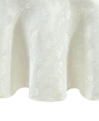 Elegant Woven Leaves Jacquard Damask Tablecloth, 60"x84" Oval