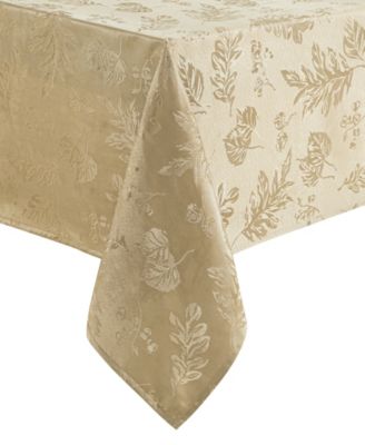 Elegant Woven Leaves Jacquard Damask Tablecloth, 60" x 120"